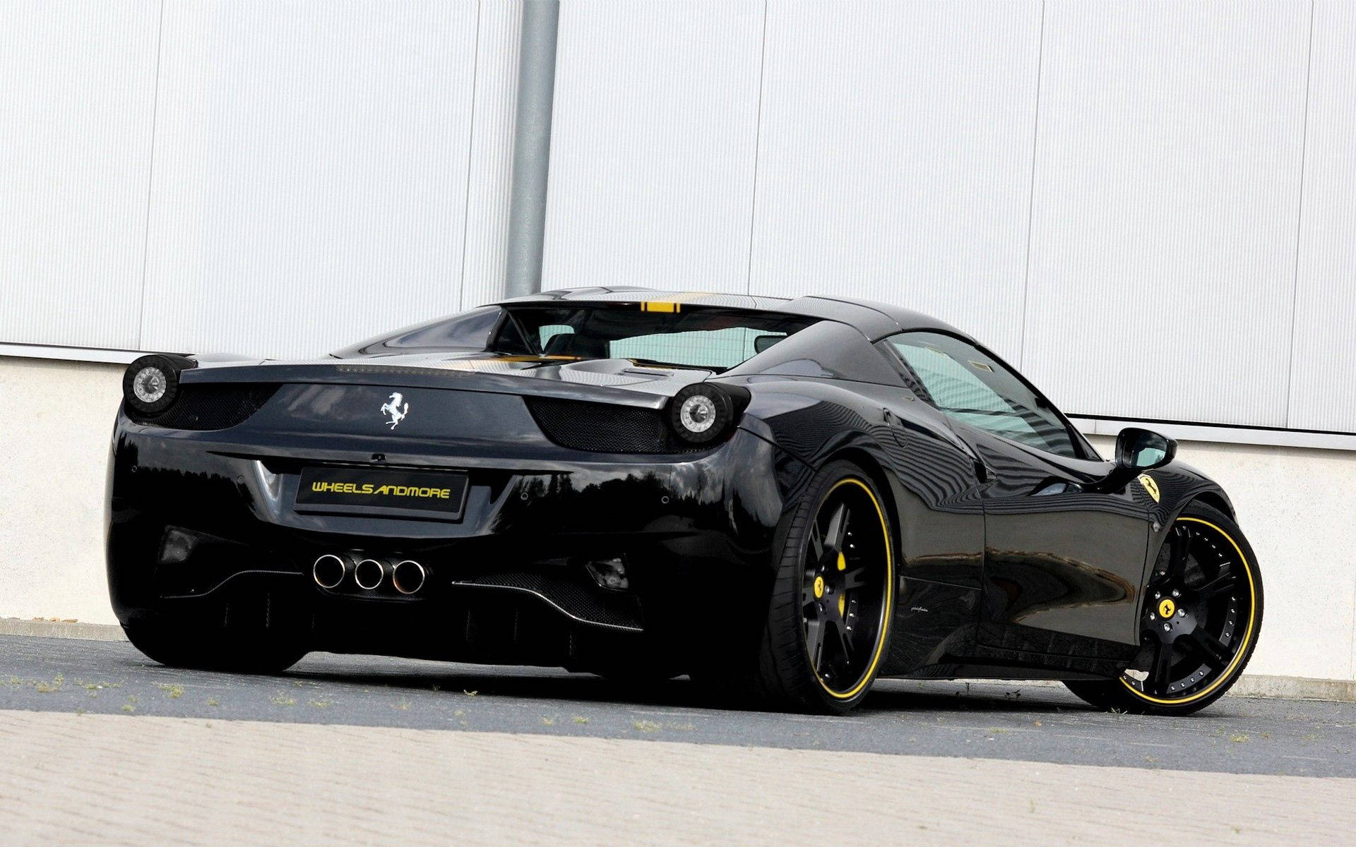 The Powerful Black Ferrari 458 Italia Wallpaper