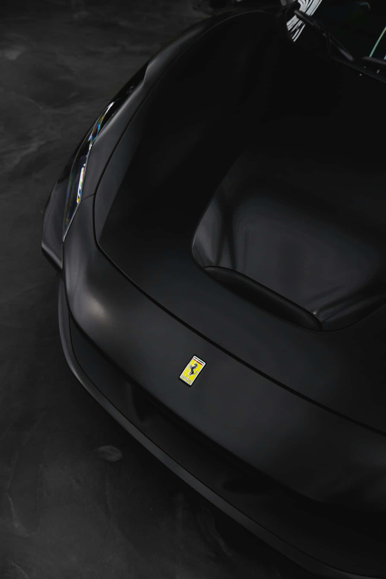 Black Ferrari Front View P F P Wallpaper