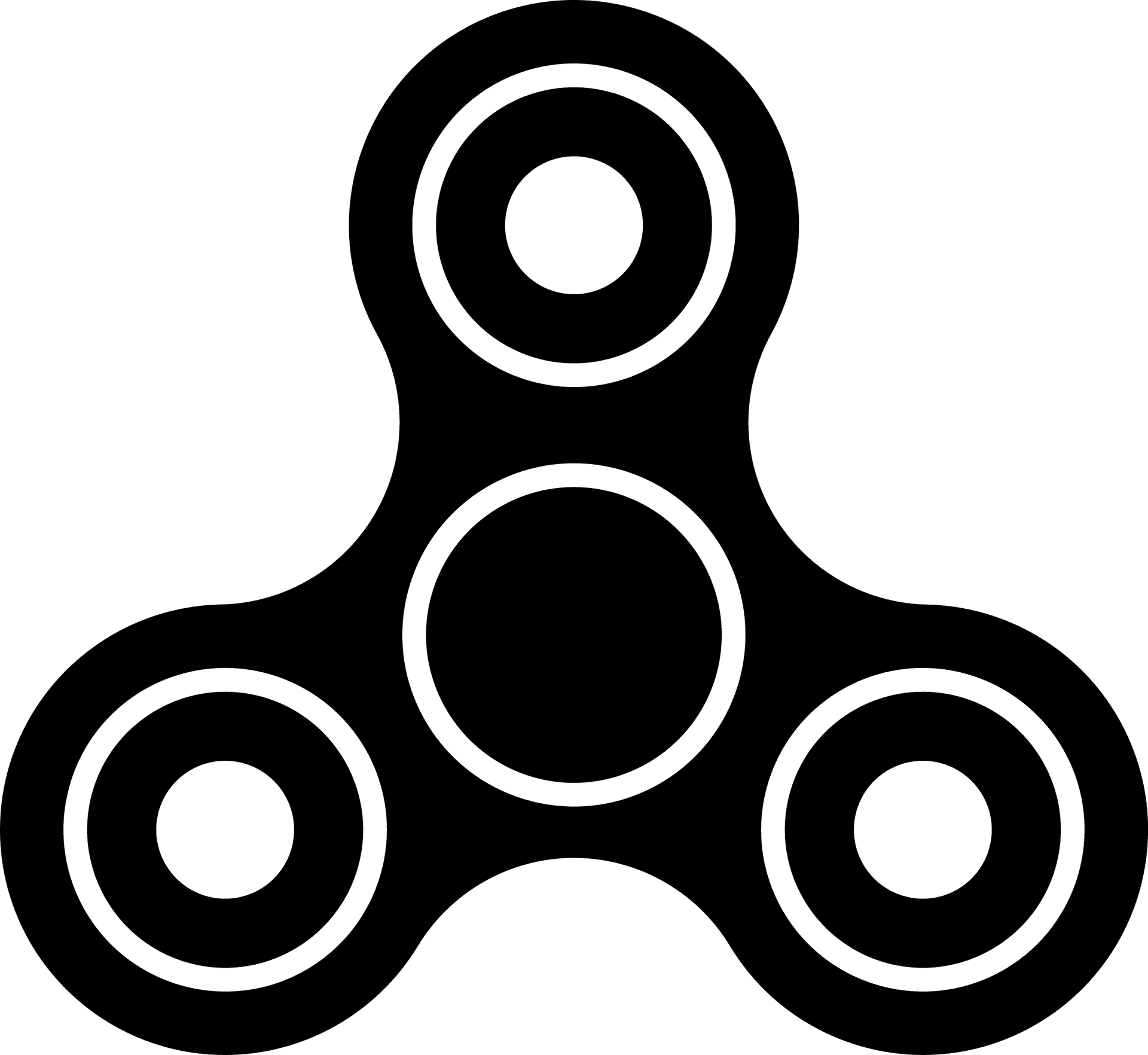 Black Fidget Spinner Icon PNG