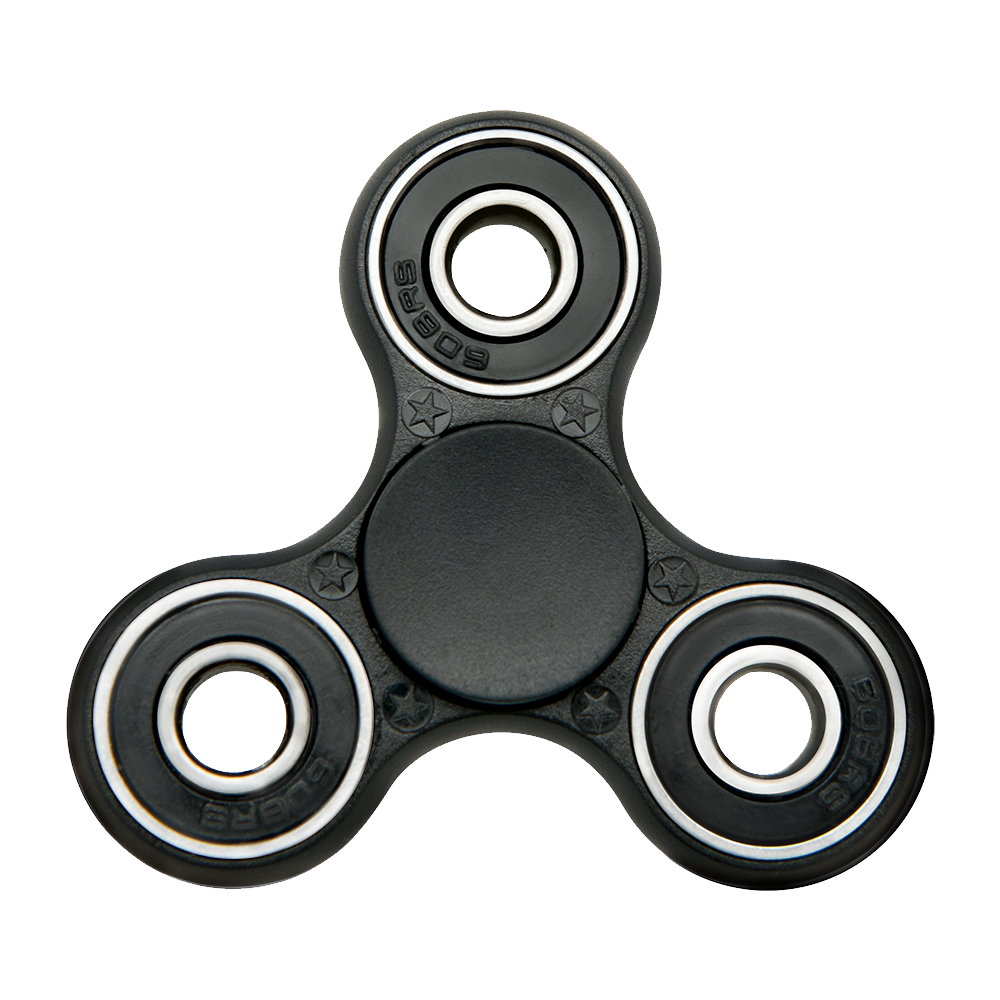 Black Fidget Spinner Toy PNG