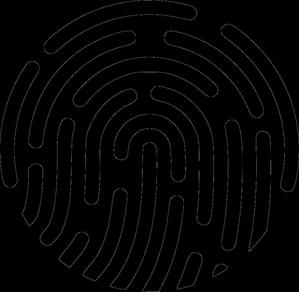 Black Fingerprint Outline PNG