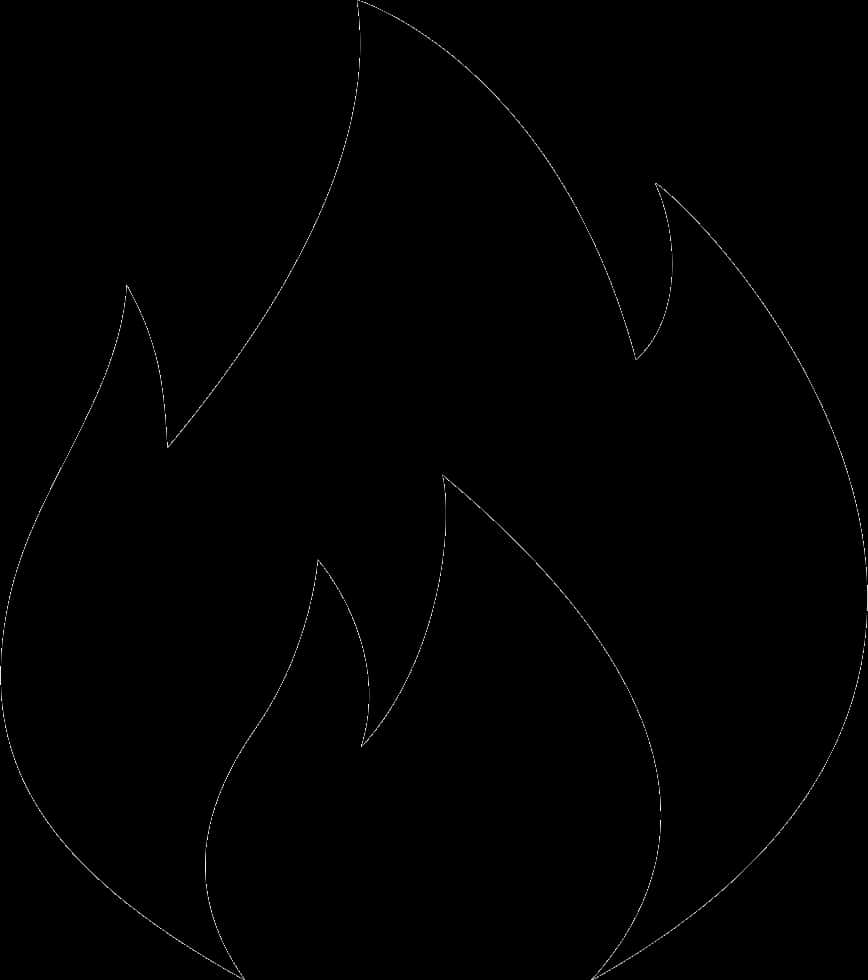 Black Flame Outline Graphic PNG