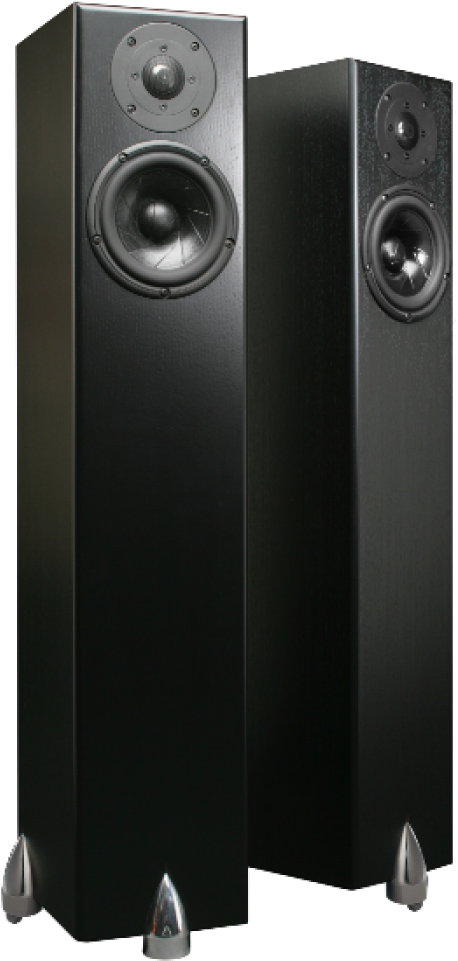 Black Floorstanding Speakers PNG
