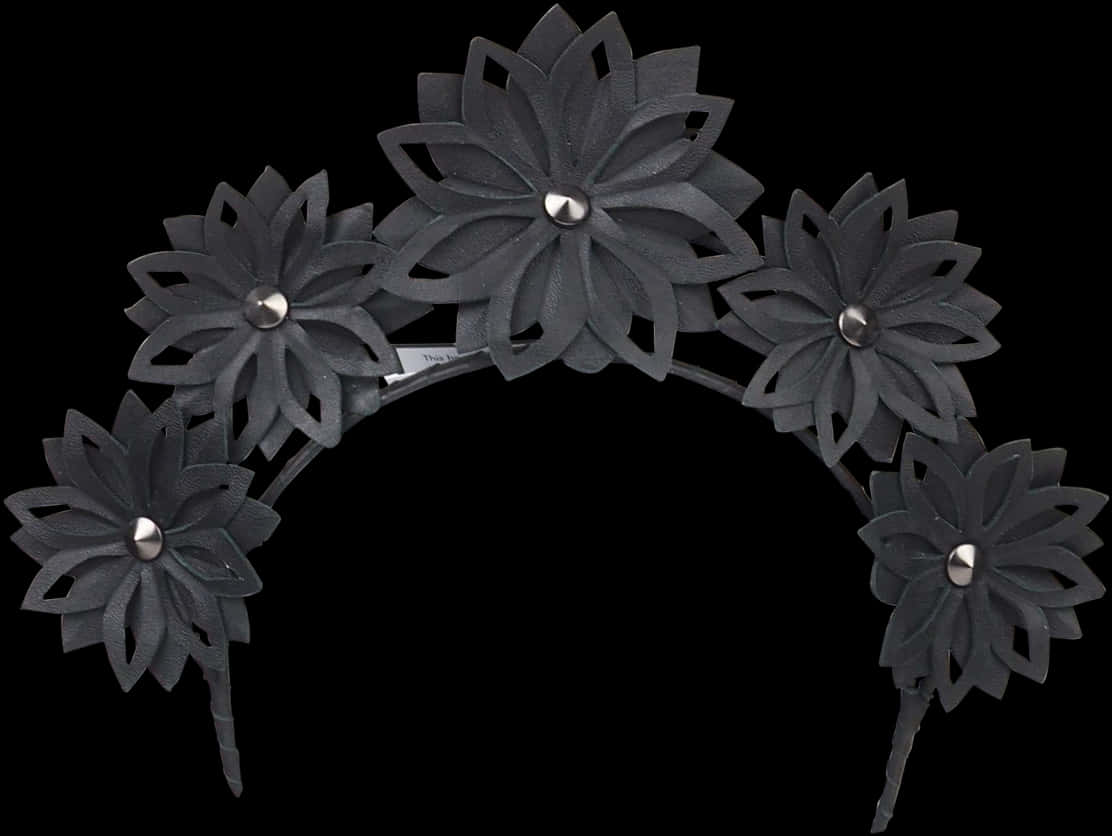 Black Floral Crown Accessory PNG