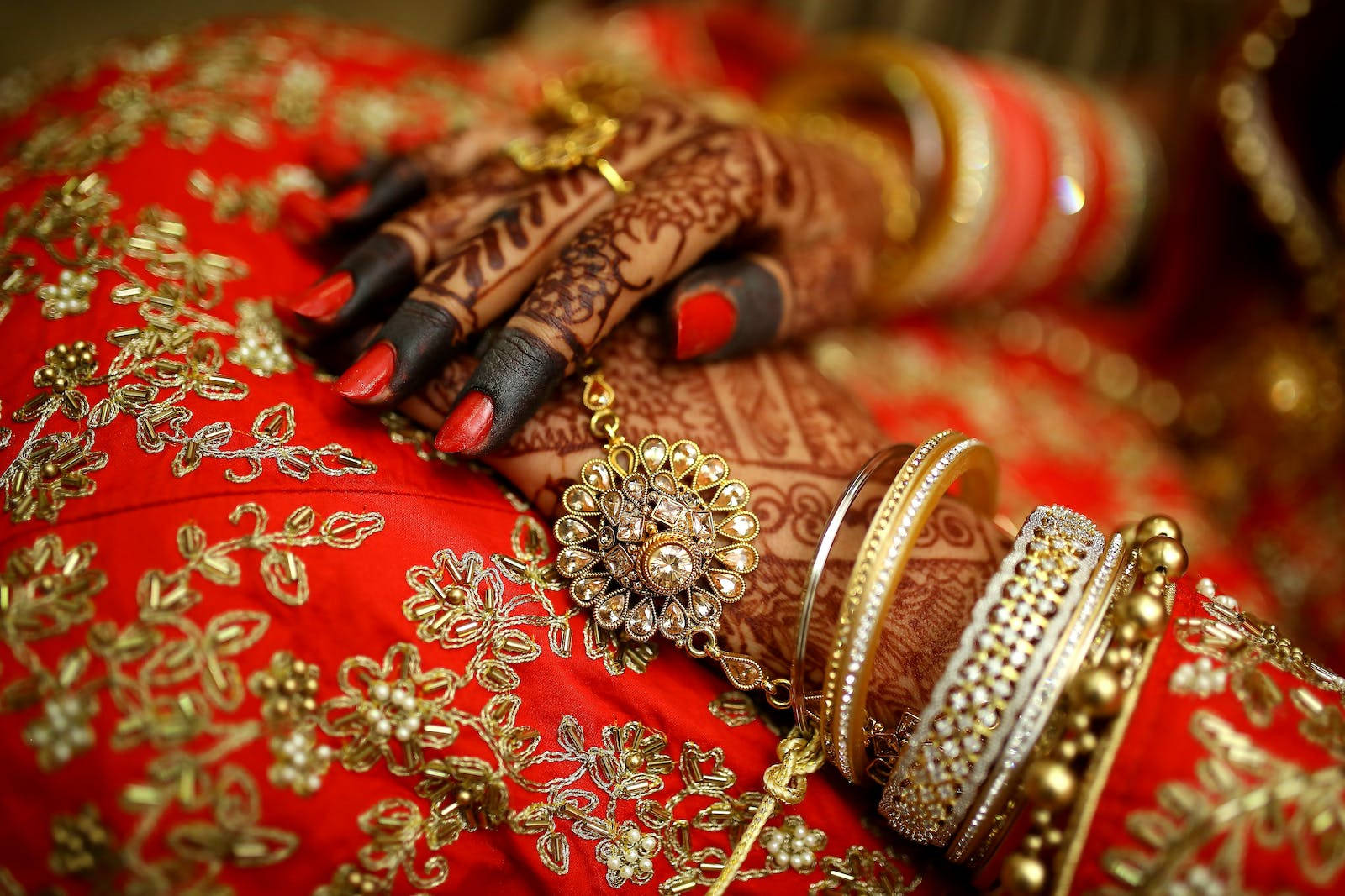 Black Floral Hand Mehndi Indian Wedding
