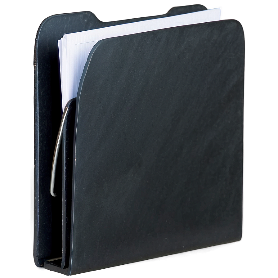 Black Folder With Paperclip Png 06212024 PNG