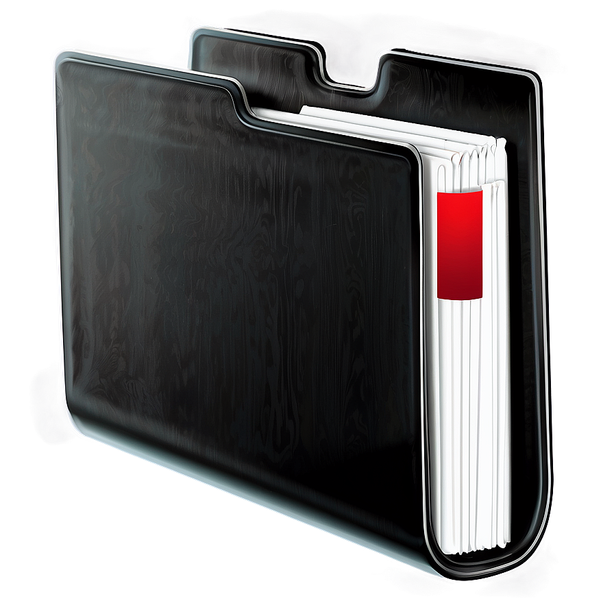 Black Folder With Paperclip Png 64 PNG