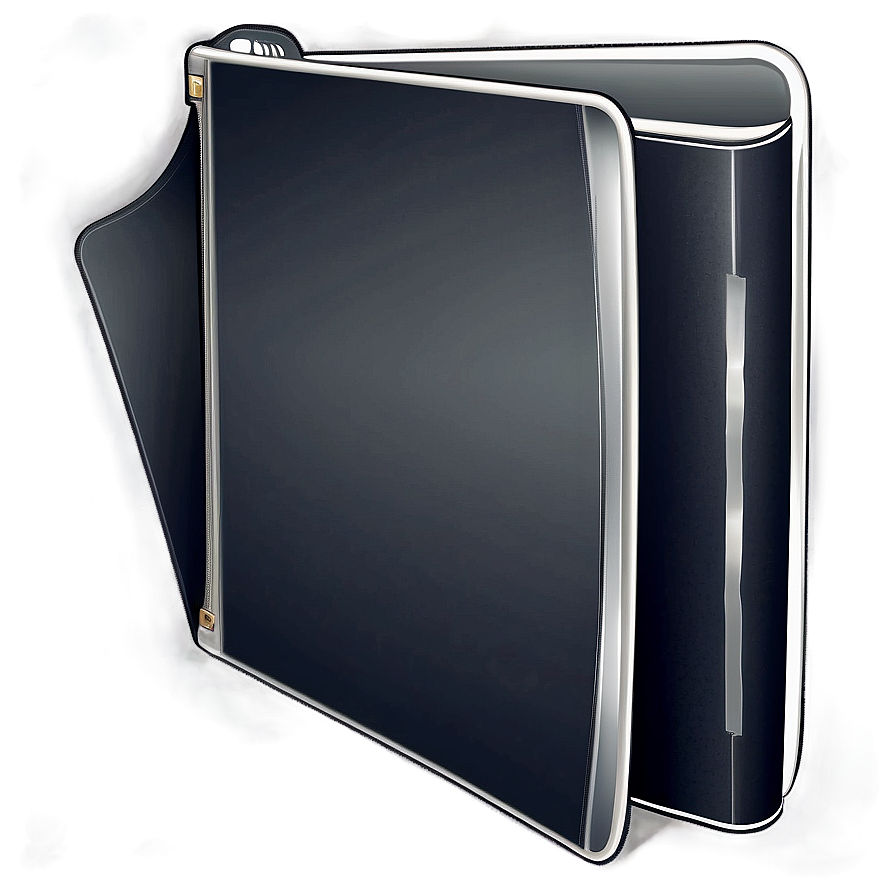 Black Folder With Silver Trim Png Qib48 PNG
