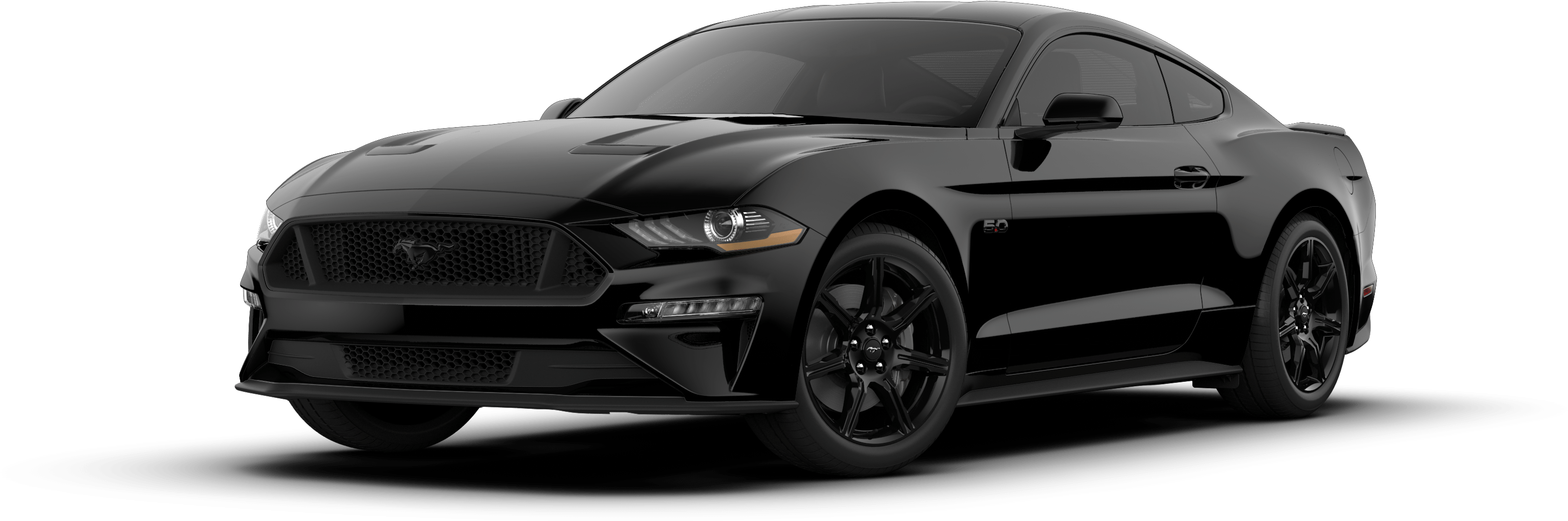Black Ford Mustang G T Side View PNG