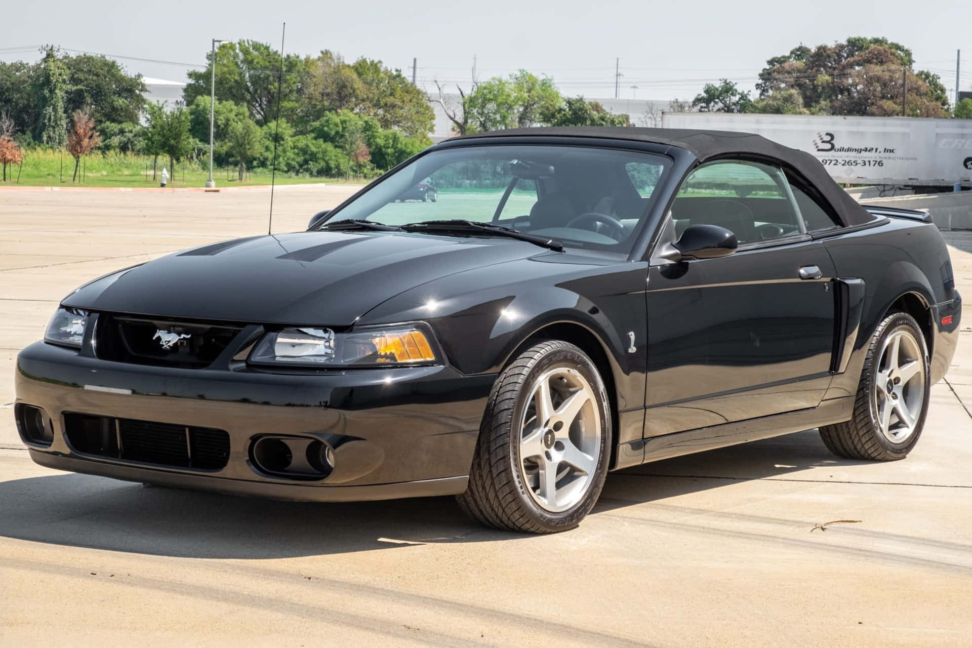 Zwarte Ford Mustang Svt Cobra Cabriolet Achtergrond