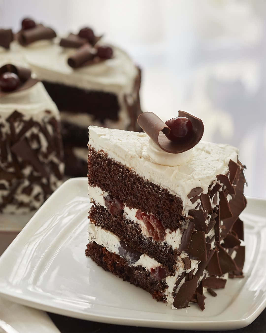 Delicious black forest cake, ready to be enjoyed! Wallpaper