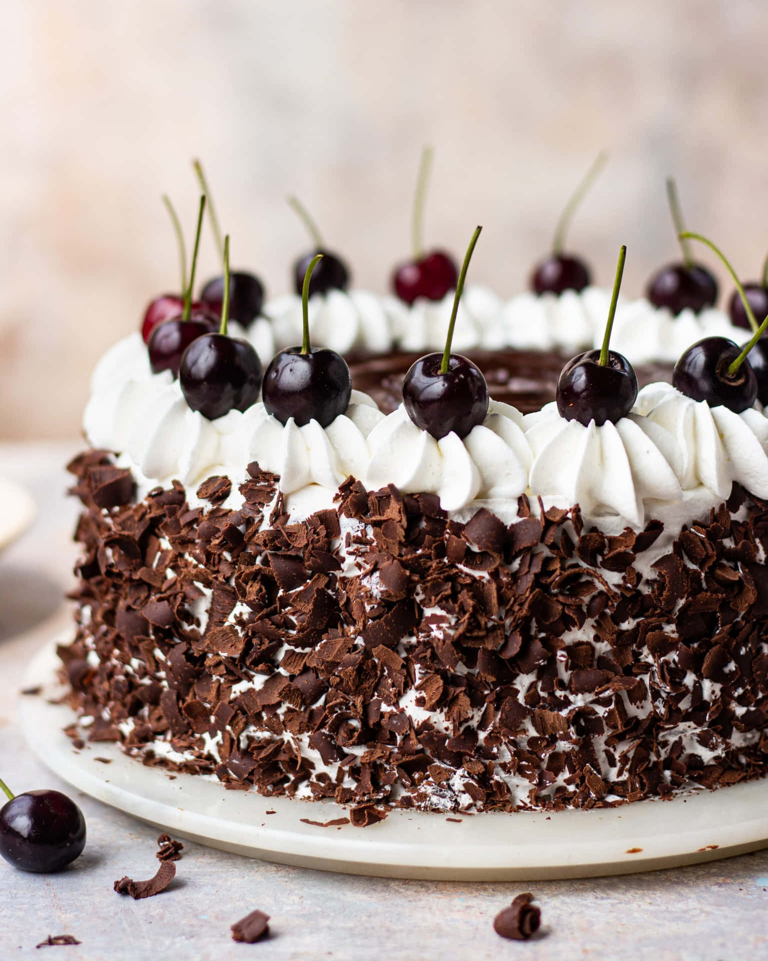 Enjoy a delicious and decadent black forest cake Wallpaper