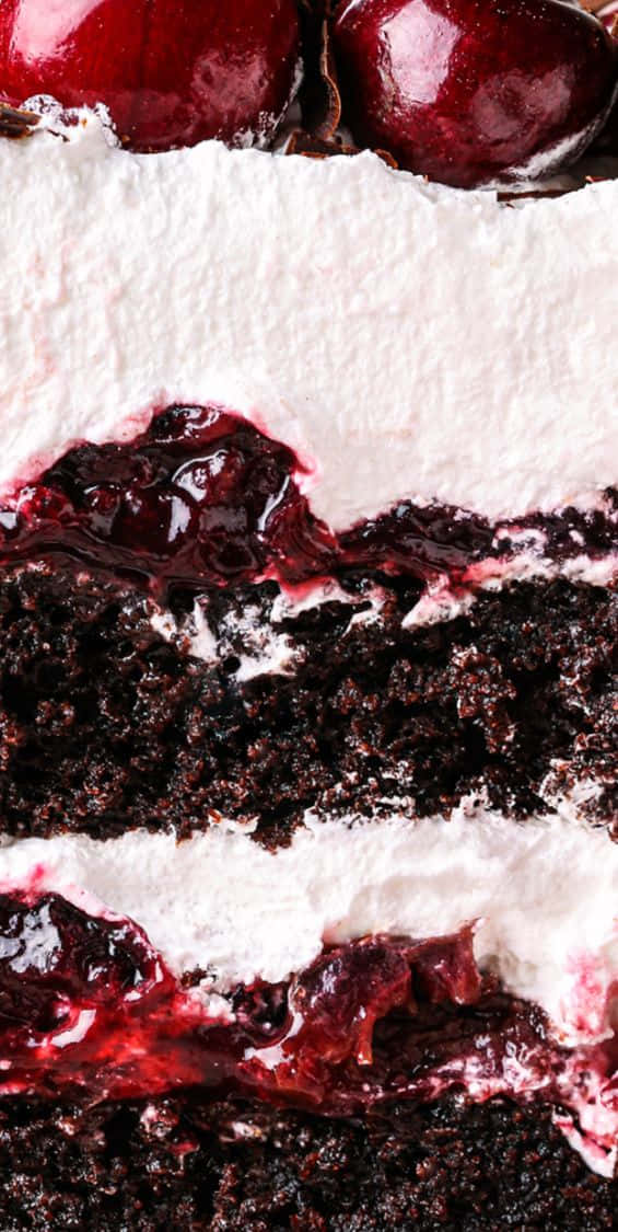 A Deliciously Decadent Black Forest Cake"" Wallpaper
