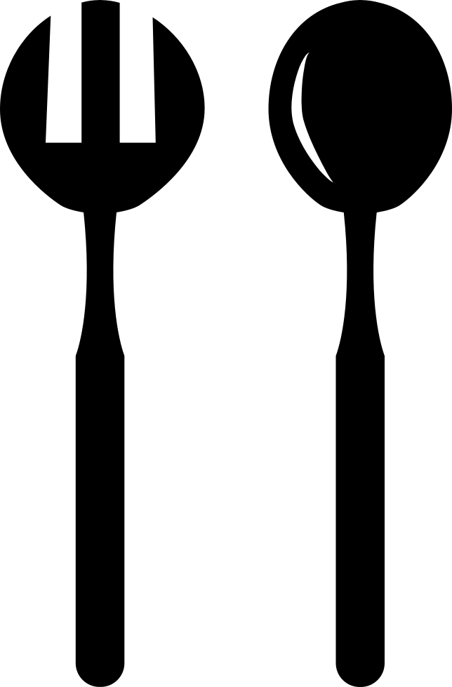 Black Forkand Spoon Silhouette PNG