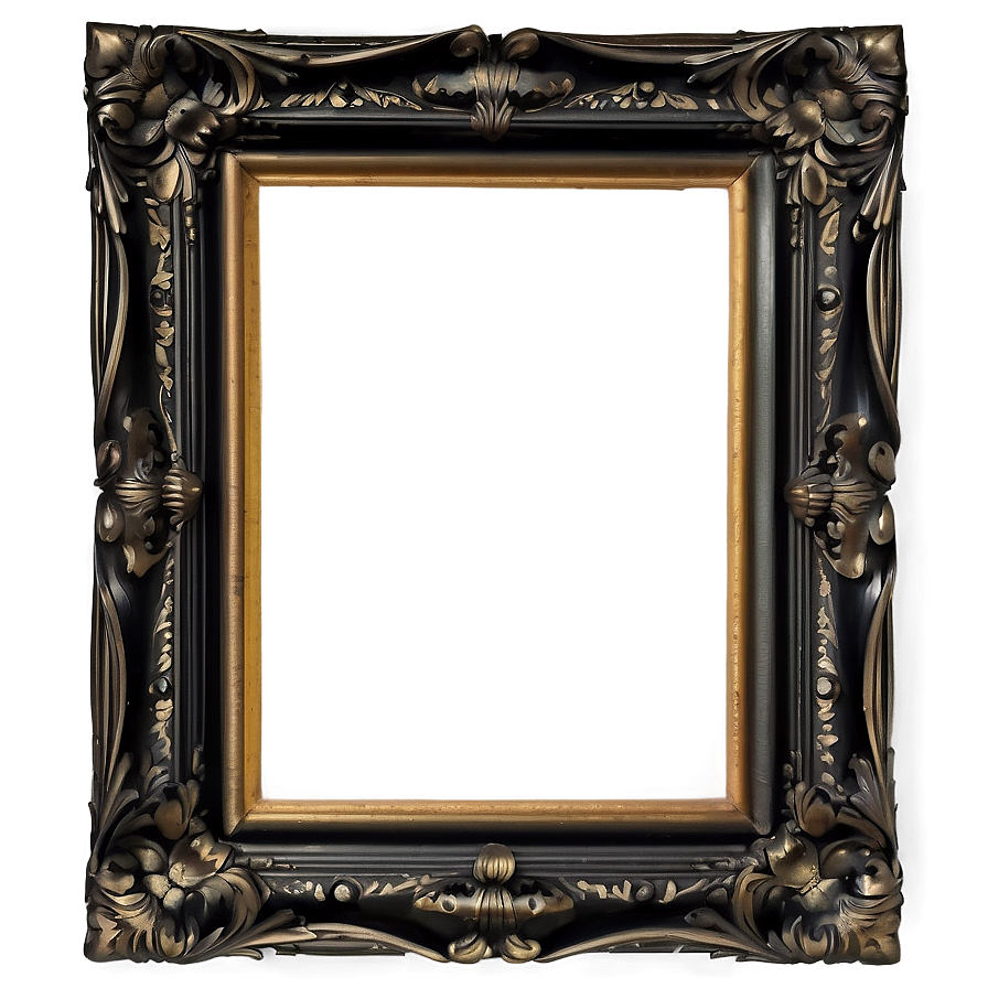 Black Frame For Painting Png 06262024 PNG