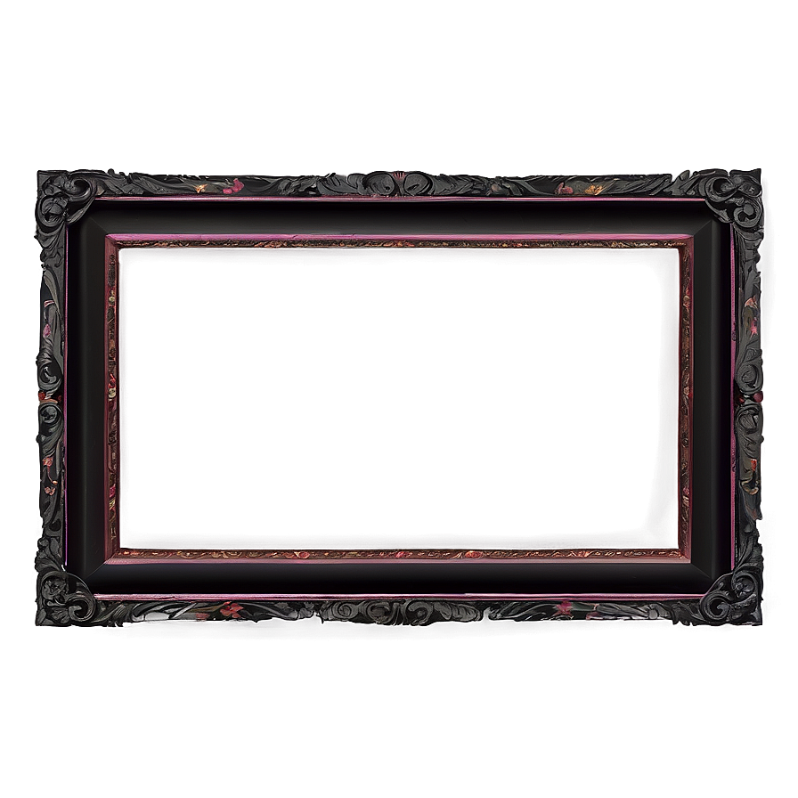 Black Frame For Painting Png 06262024 PNG