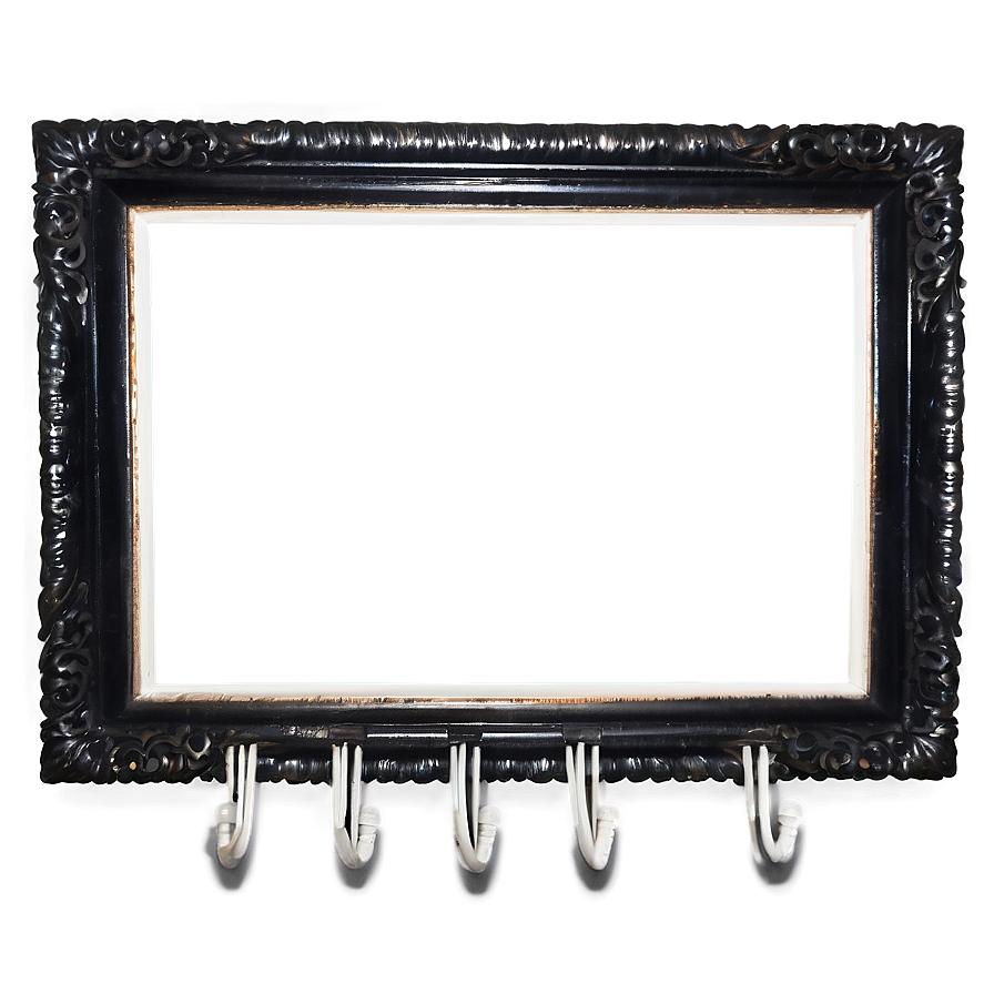 Black Frame With Hooks Png 06262024 PNG
