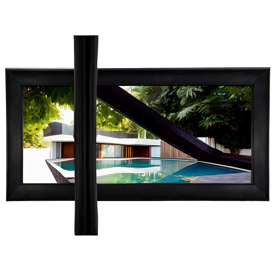 Black Frame With Mount Png 06262024 PNG