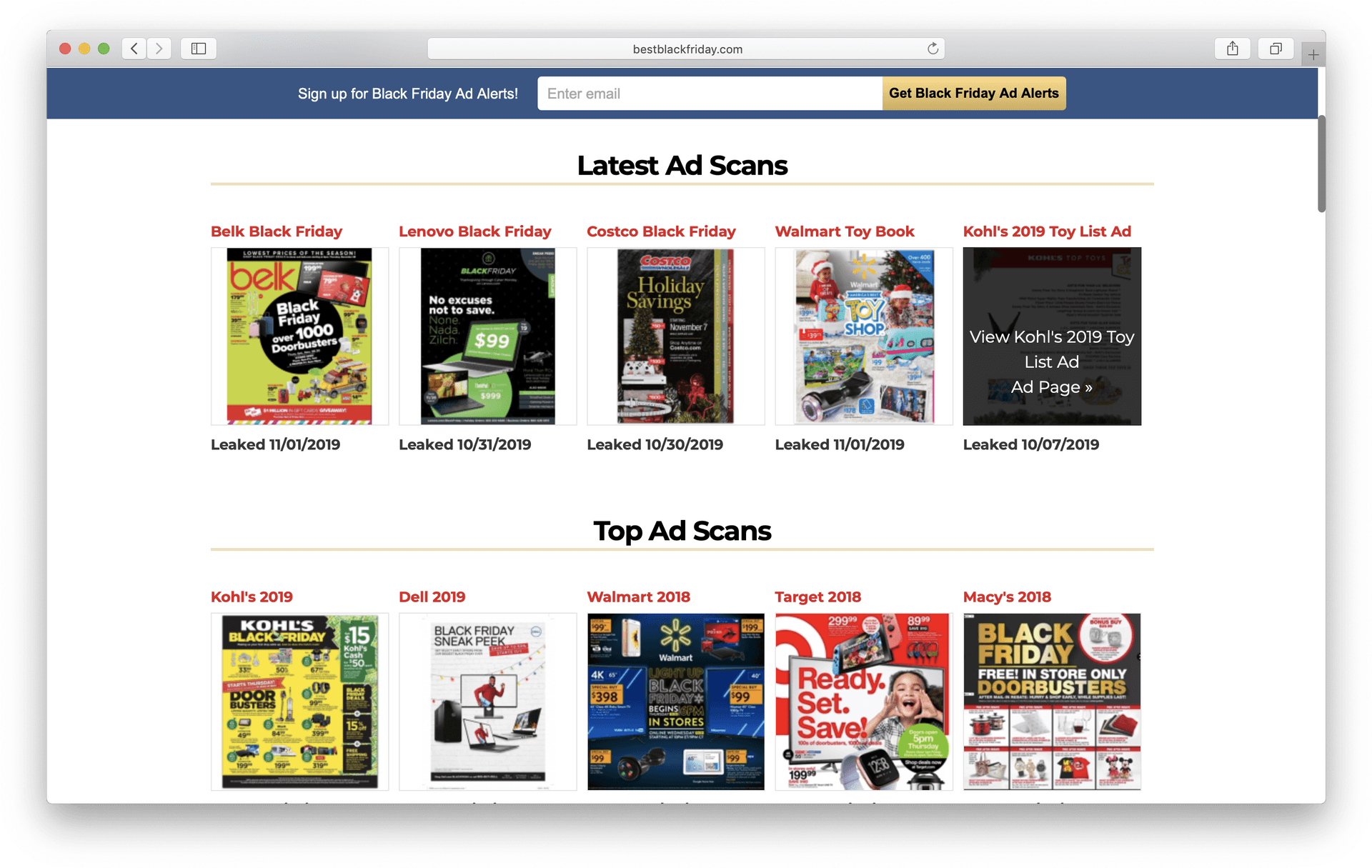 Black Friday Ad Scans Preview Website Screenshot PNG