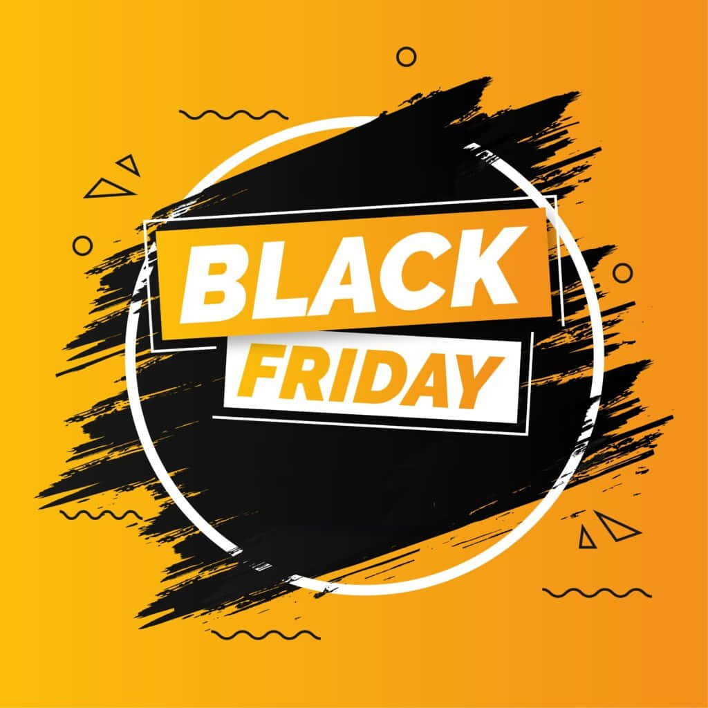 Black Friday Logo With Yellow And Orange Background