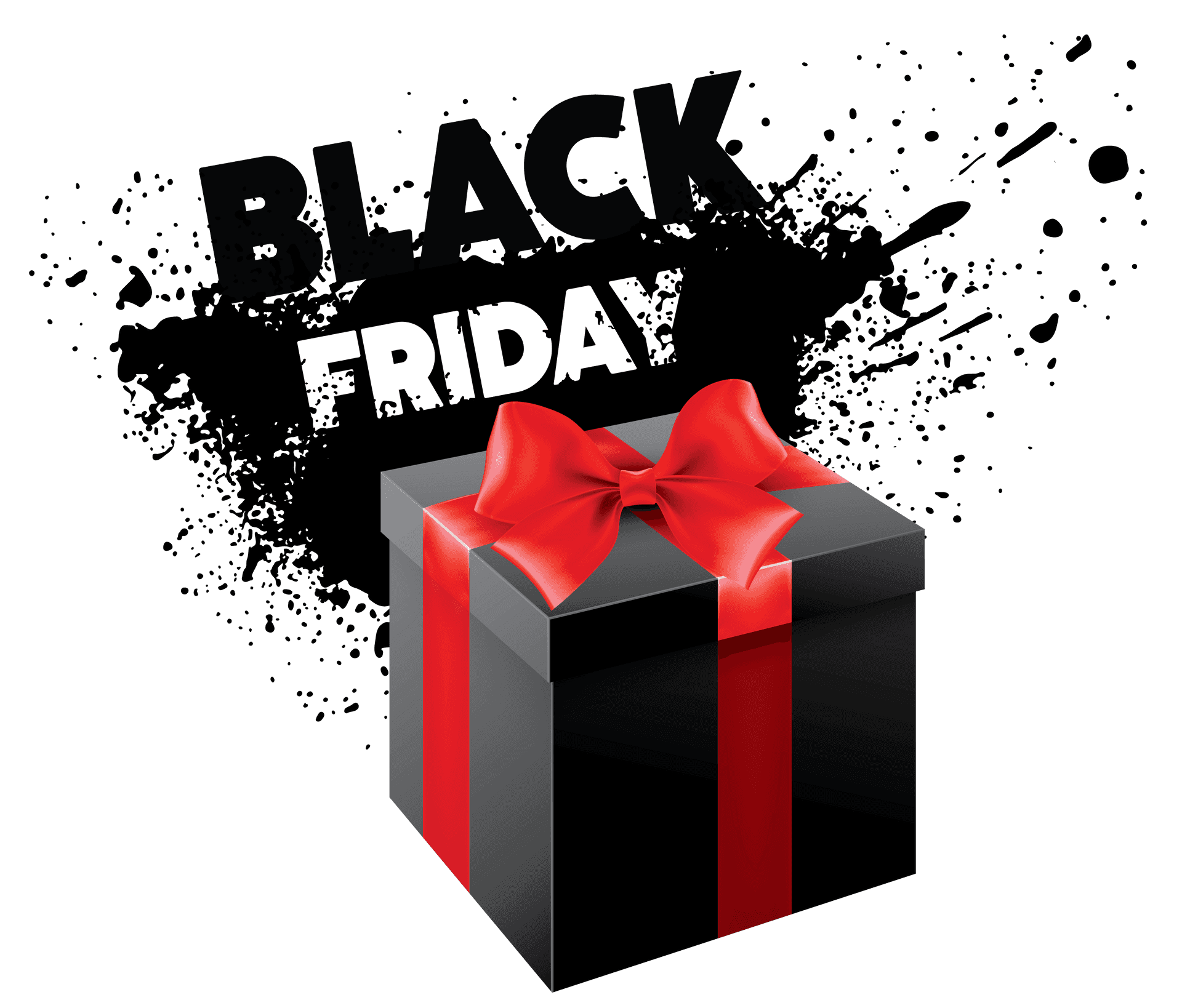 Blackfriday - Eine Schwarze Box Mit Einer Roten Schleife