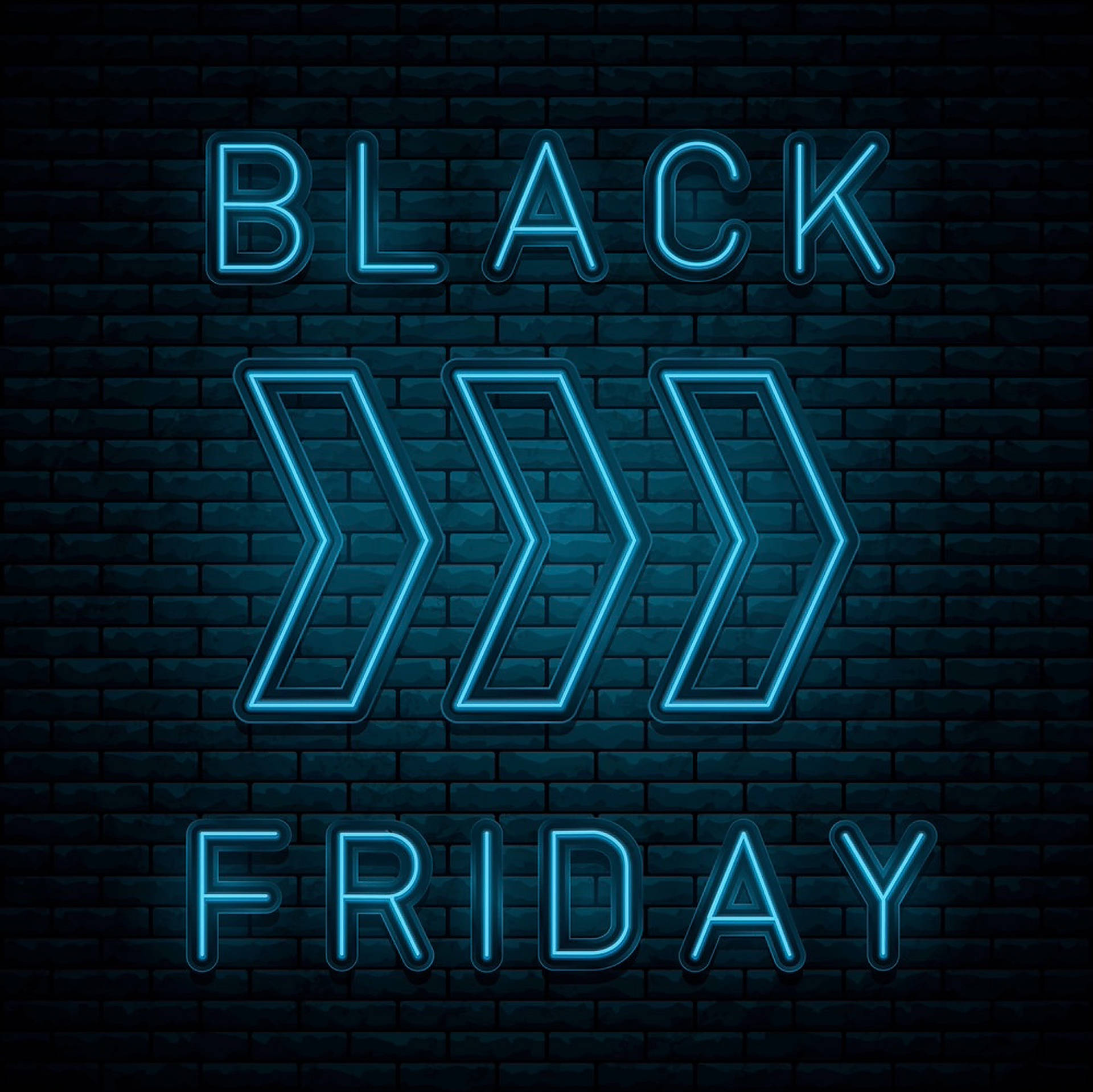 Black Friday Blue Neon Light Wallpaper
