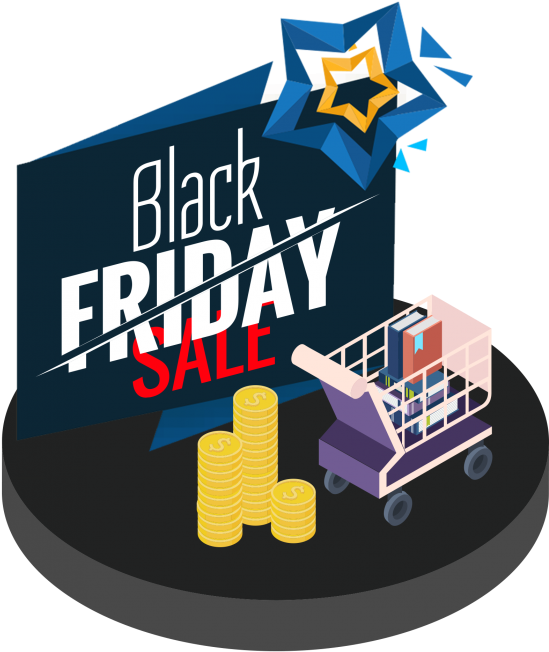 Black Friday Sale Concept PNG