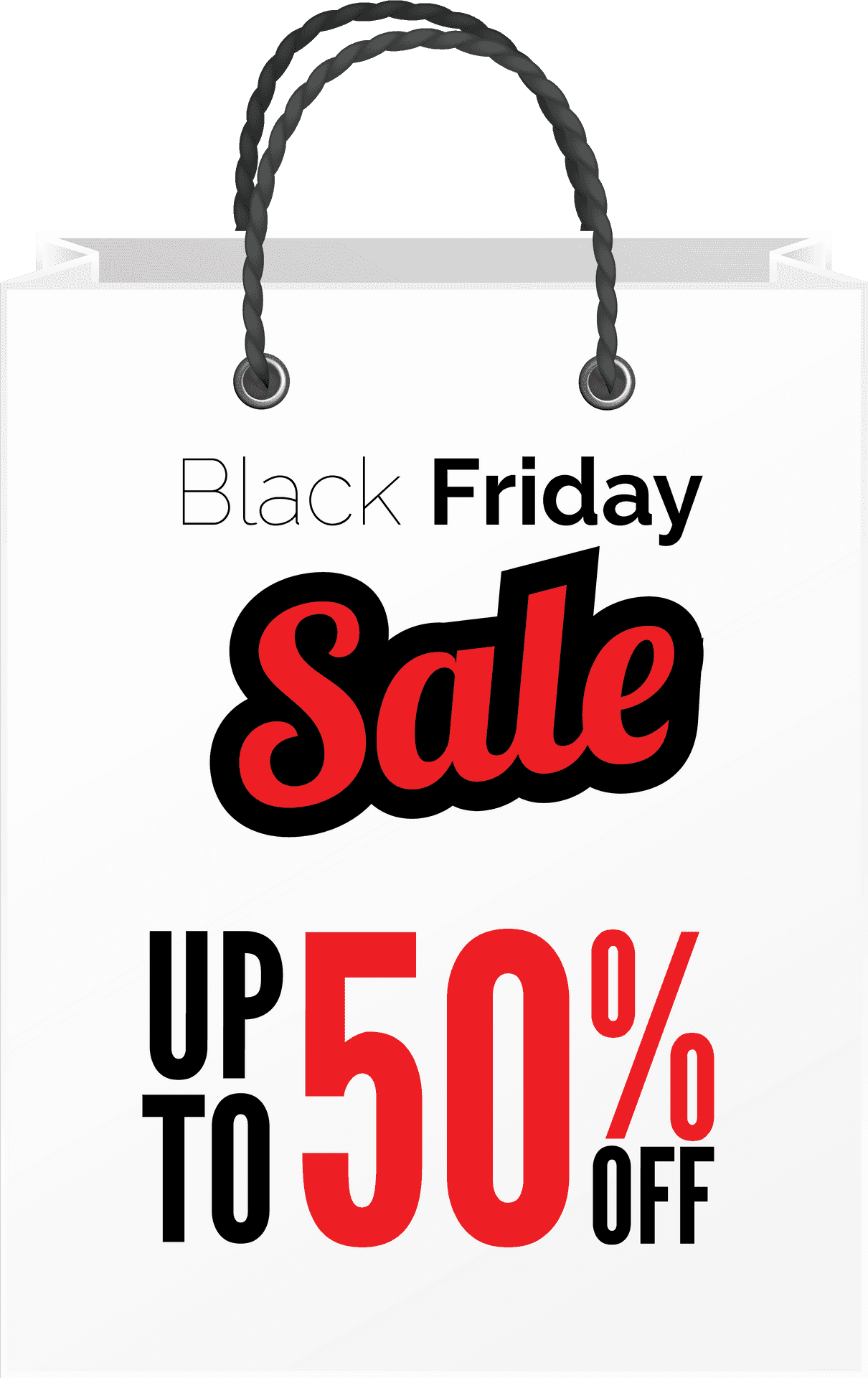 Black Friday Sale Shopping Bag PNG