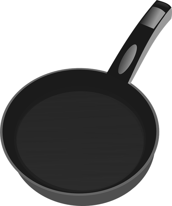 Black Frying Pan Vector Illustration PNG