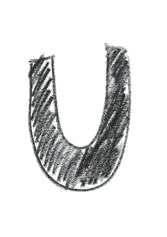 Black Furry U Letter PNG