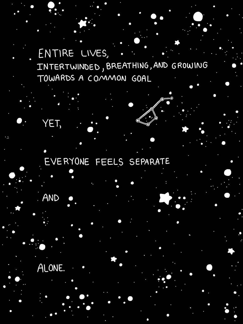 Black Galaxy-themed Quote Tumblr Aesthetic Wallpaper