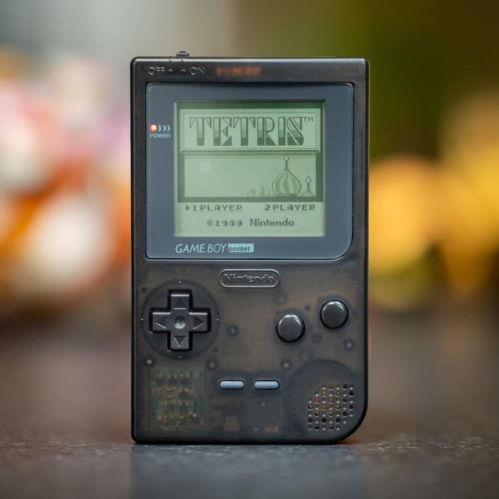 Fundopreto Para Papel De Parede De Game Boy Pocket Tetris. Papel de Parede