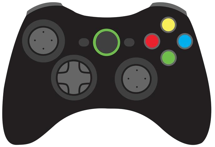Black Game Controller Graphic PNG