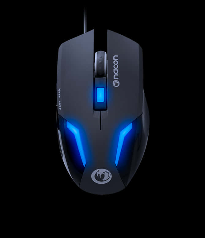 Black Gaming Mouse Nacon Illumination PNG
