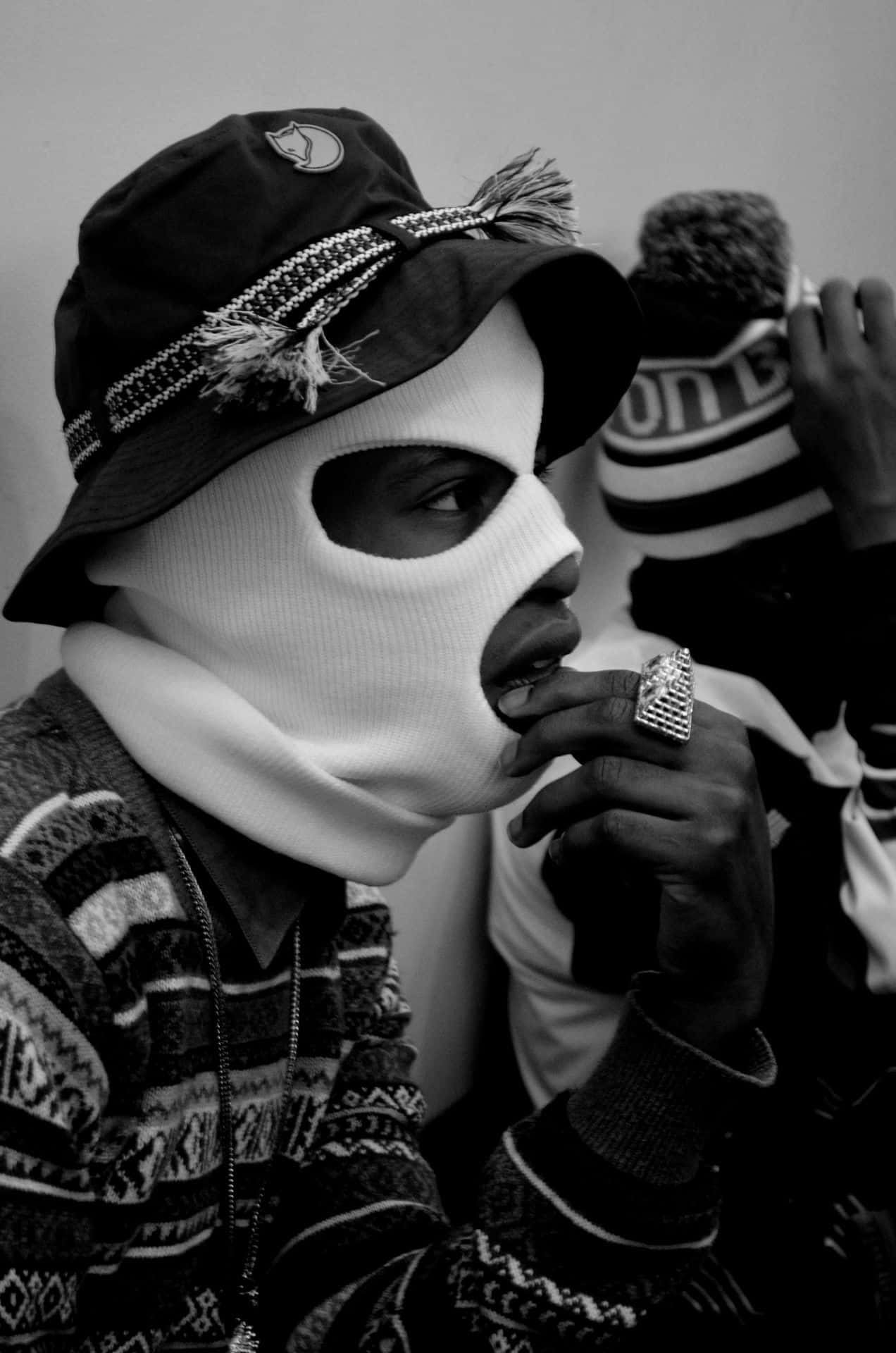 Black Gangster With A Ski Mask Wallpaper