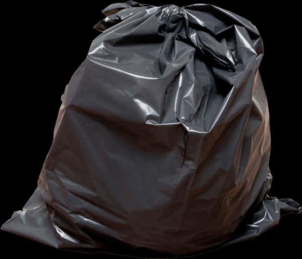 Black Garbage Bag Tied Closed PNG