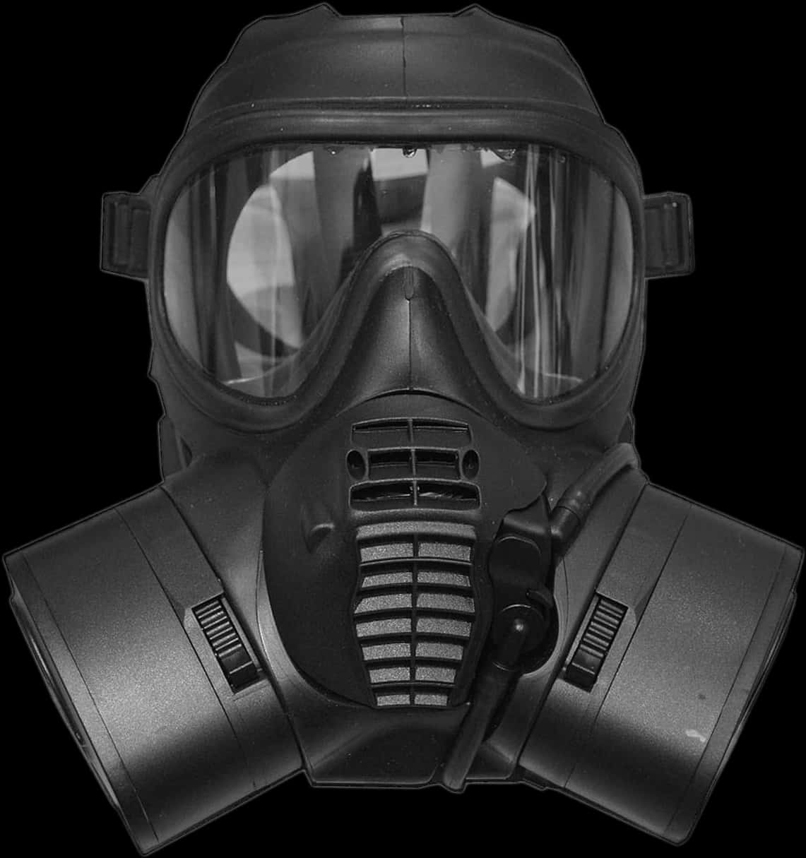 Black Gas Mask Profile PNG