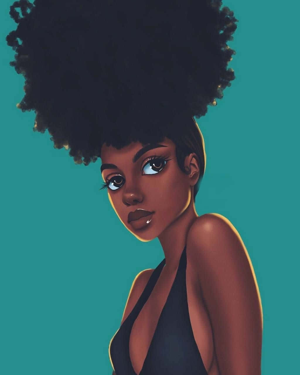 Black Girl Aesthetic Digital Art Portrait Wallpaper