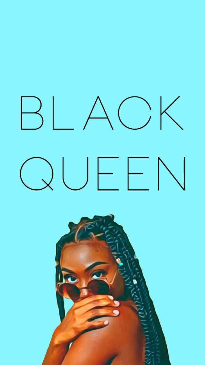 Black Queen Girl Cyan Aesthetic Wallpaper
