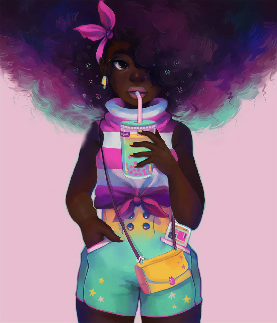"Beauty radiates from within - celebrating the unique beauty of black girl aesthetic." Wallpaper