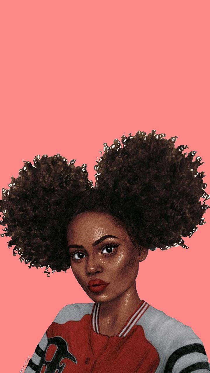 Black Girl Baddie With Frizzy Hair Background