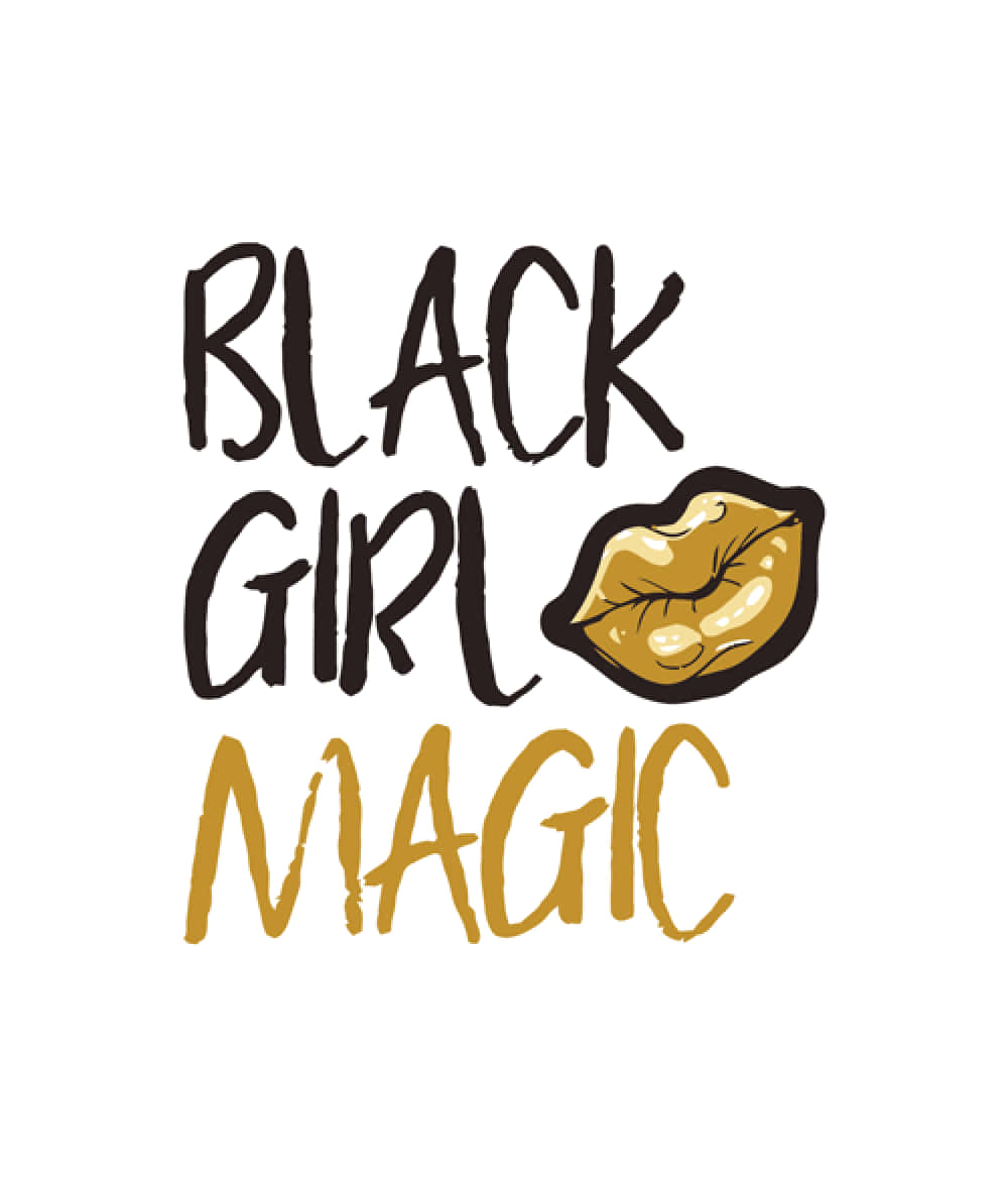 Magiade Menina Negra Em Incríveis Letras. Papel de Parede