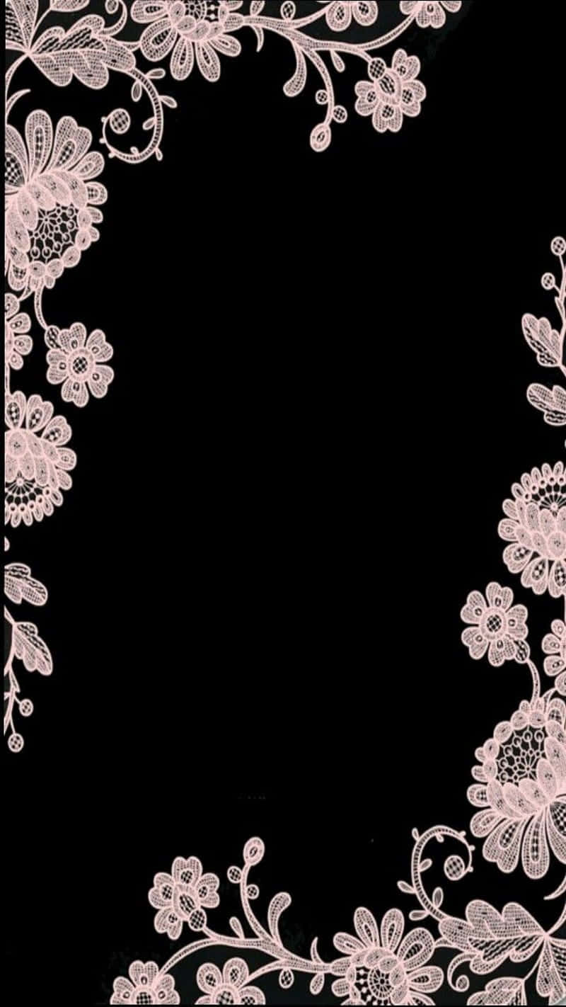 Frame Bunga Girly Untuk Wallpaper Iphone Hitam Wallpaper