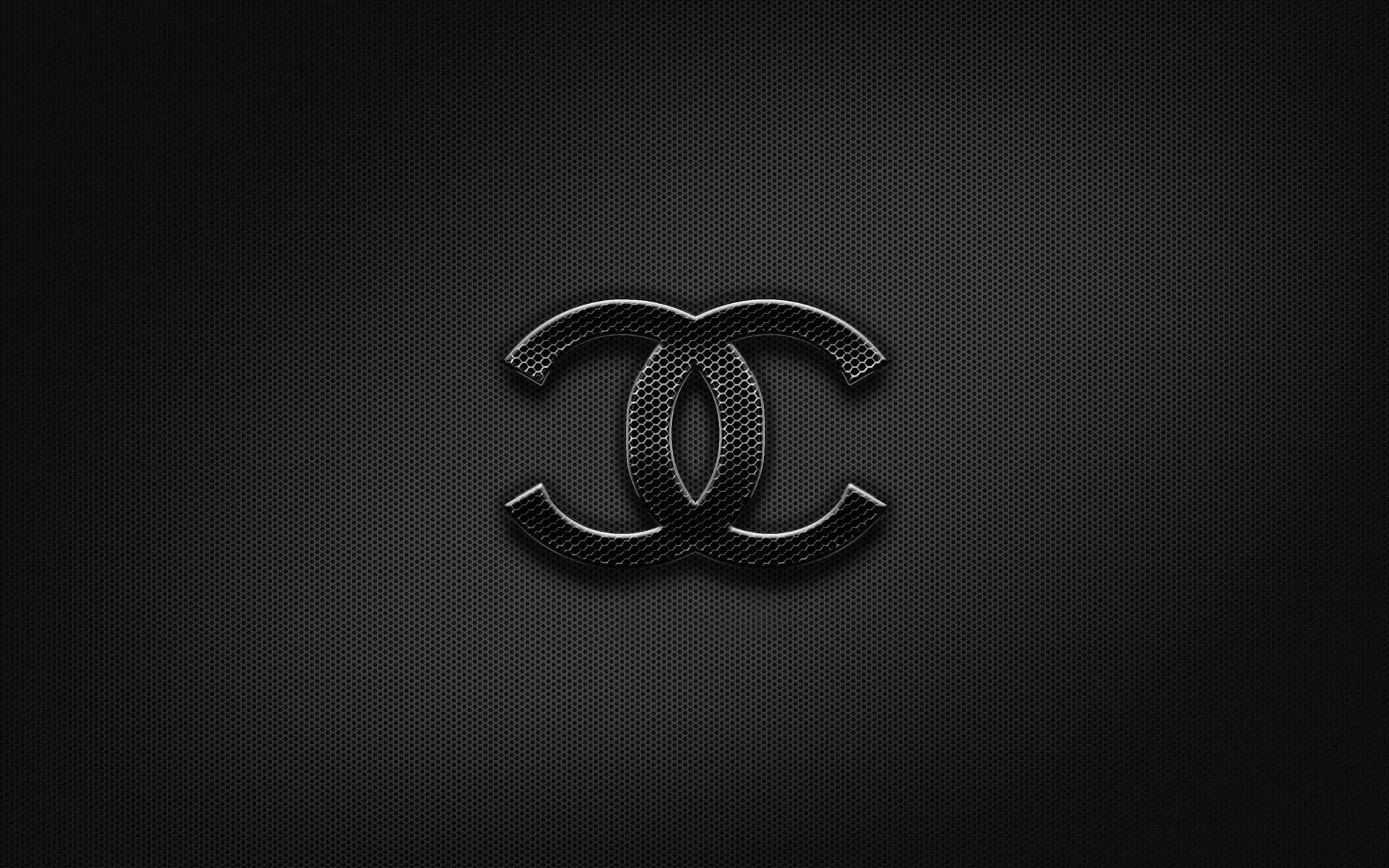 Black Glitter Chanel Logo