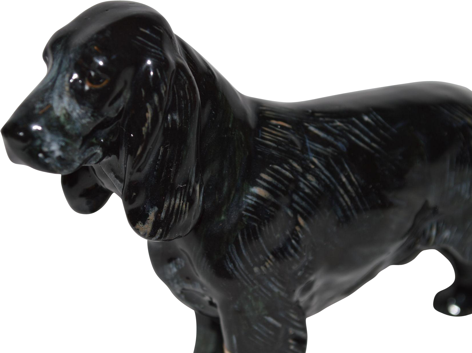 Black Glossy Dog Figurine PNG