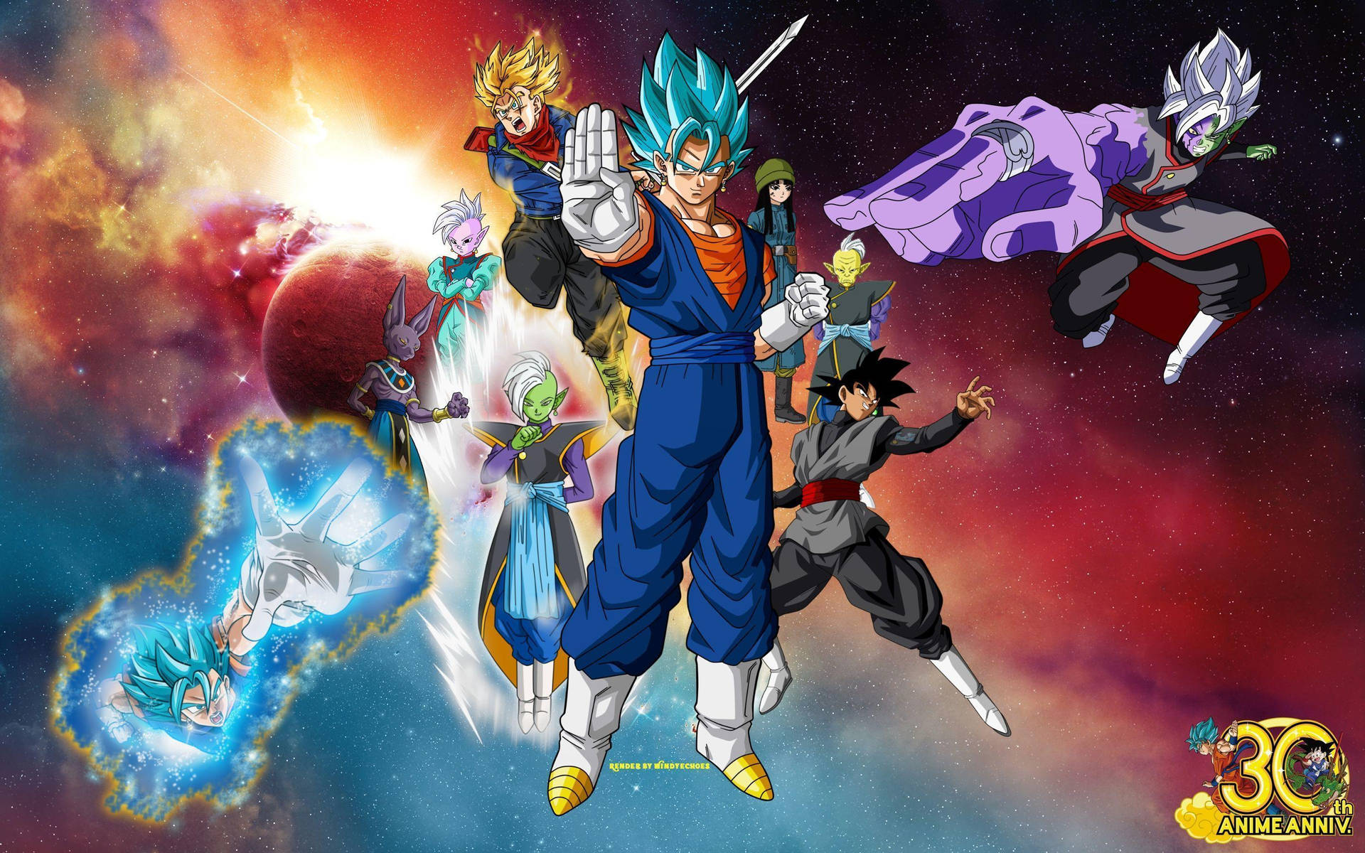 Svartgoku Dragon Ball 30-årsjubileum. Wallpaper