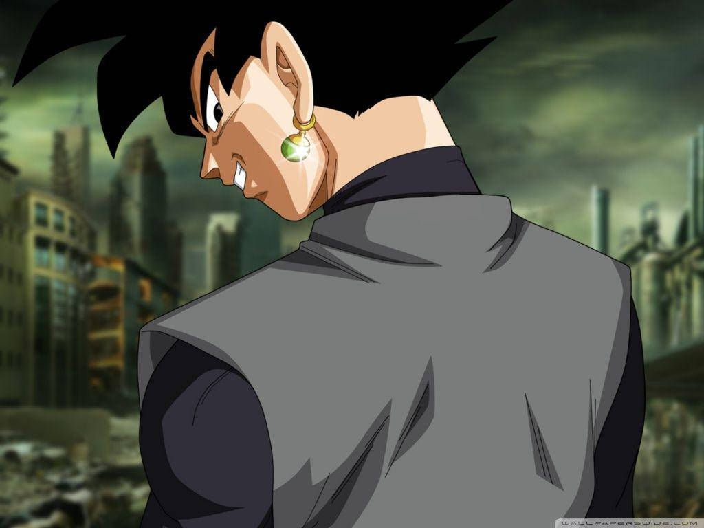 Download Black Goku In Black Outfit Wallpaper 