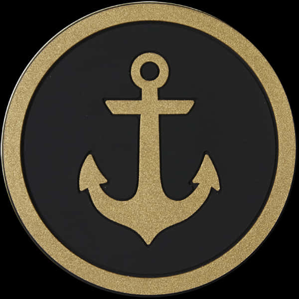 Black Gold Anchor Emblem PNG