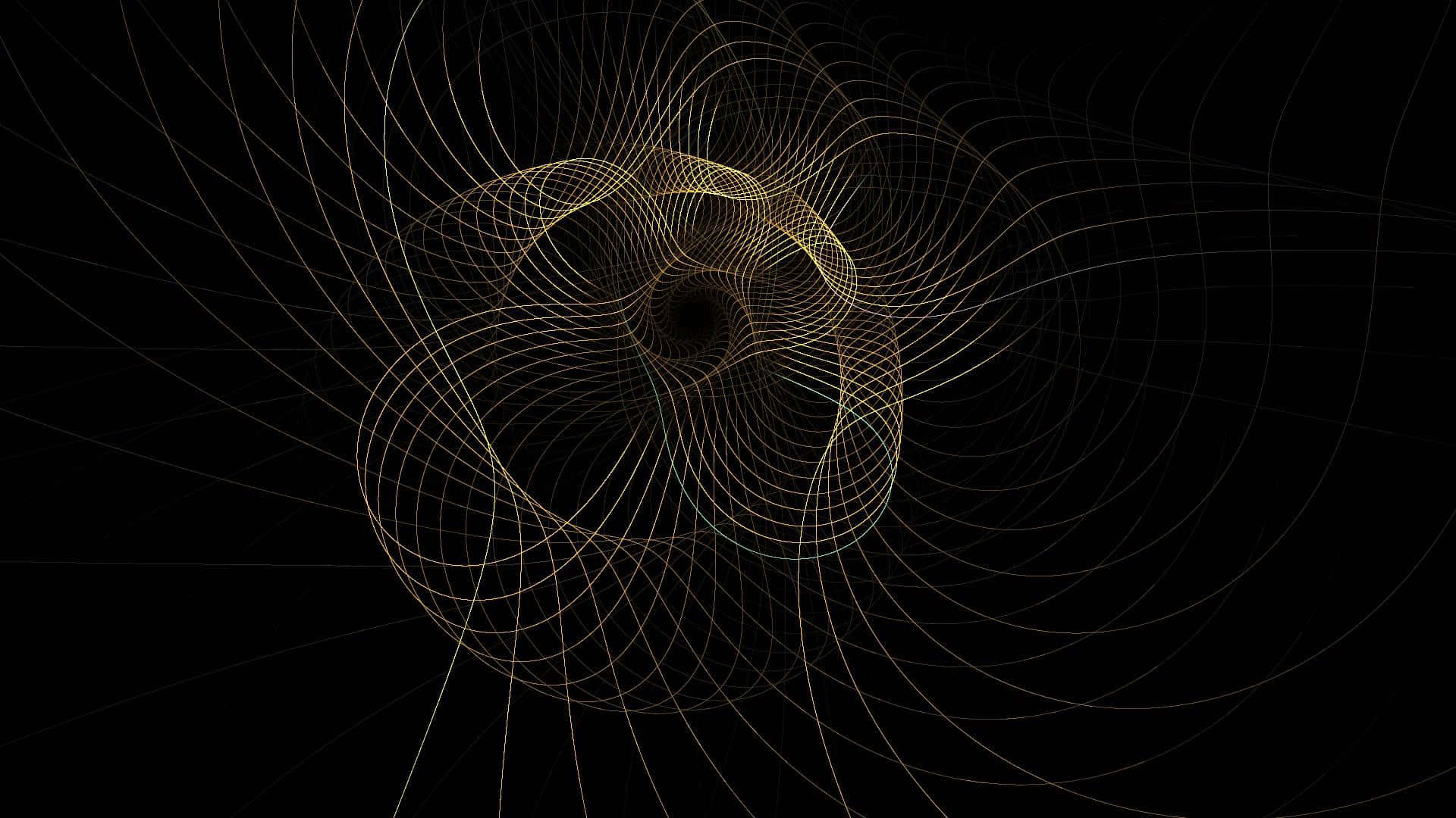 A Black Background With A Golden Spiral Design