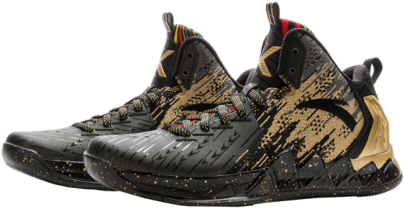 Black Gold Basketball Shoes PNG